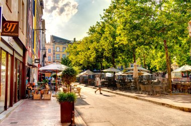 FOIX, FRANCE - AUGUST 2019: Historical center in summertime, HDR image