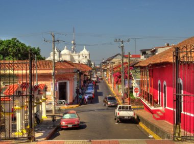 LEON, NICARAGUA - January 2016: Historical center view, HDR Image