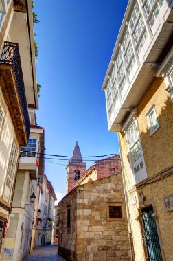 beautiful architecture in the old town La Coruna, Galicia, Spain