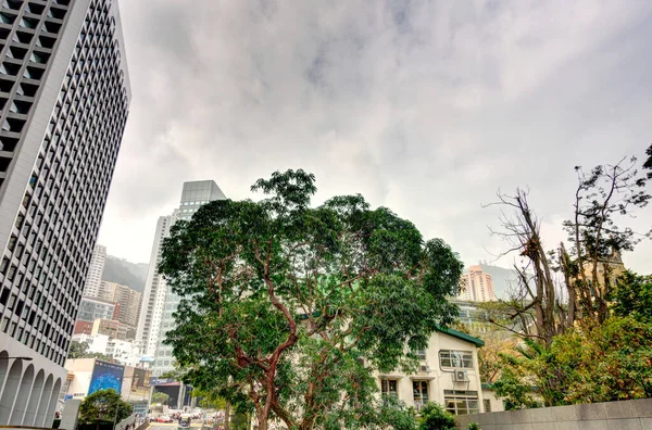 Hong Kong January 2019 Historical Center Skyline Cloudy Weather — Stockfoto