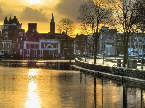 Haarlem Netherlands October 2014 Historical Center Sunrise — Foto Stock