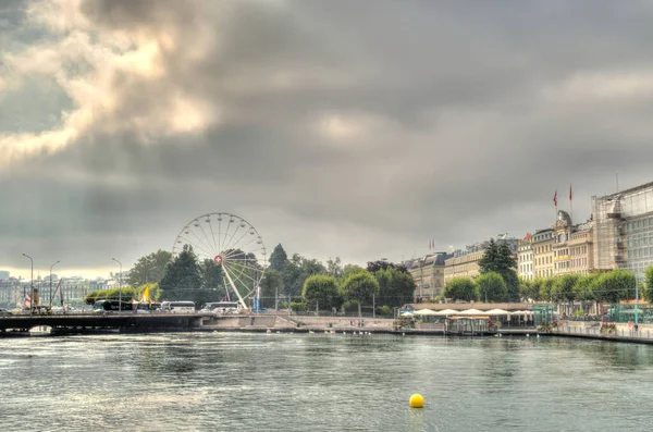 Geneva Switzerland August 2019 Історичний Центр Літа Hdr Зображення — стокове фото