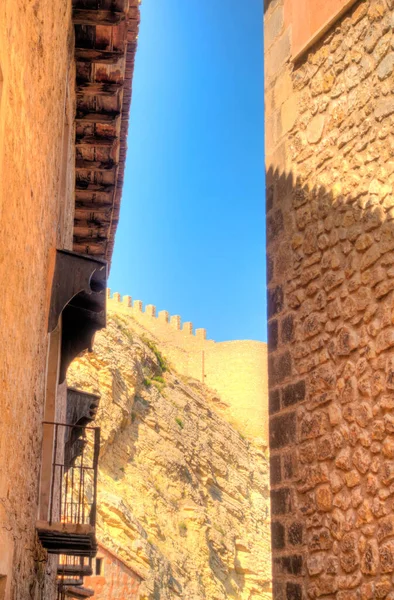 Albarracin Spain June 2019 Historical Center Sunny Weather Hdr Image — Stock fotografie