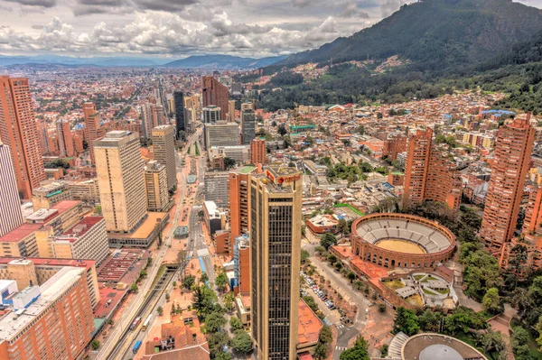 Bogota, Colombia - April 2019 : Cityscape in cloudy weather