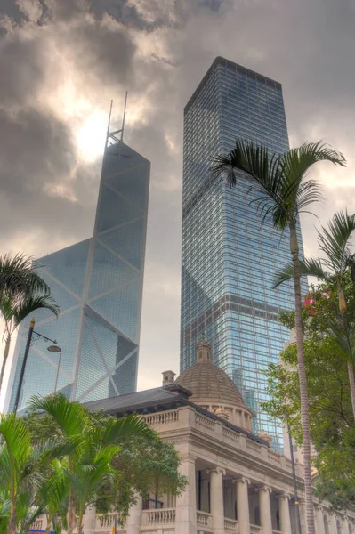Hong Kong January 2019 Historical Center Skyline Cloudy Weather — 스톡 사진