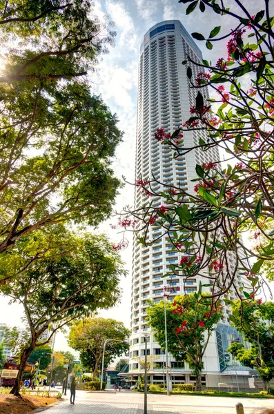 Σιγκαπούρη Μάρτιος 2019 Κέντρο Της Πόλης Συννεφιασμένο Καιρό — Φωτογραφία Αρχείου