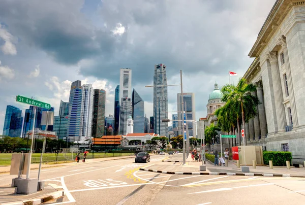 Singapore March 2019 City Center Cloudy Weather — 스톡 사진