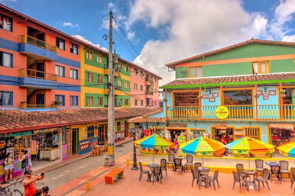 Guatape Antioquia Colombia May 2019 Colorful Village Cloudy Weather — Fotografia de Stock