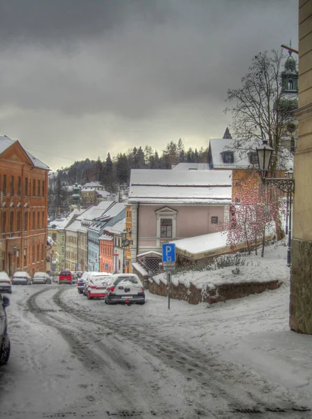 Banska Stiavnica Slovakia December 2014 Historical Center Wintertime — Stock Photo, Image