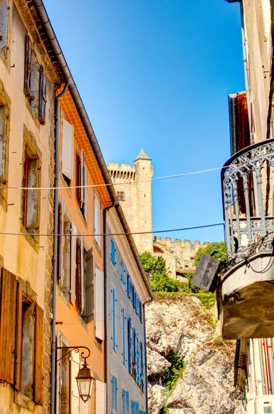 Foix France August 2019 Historical Center Summertime Hdr Image — 스톡 사진