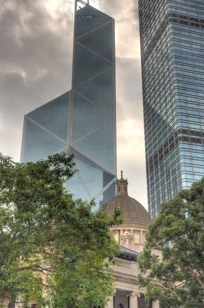 Hong Kong January 2019 Historical Center Skyline Cloudy Weather — 스톡 사진