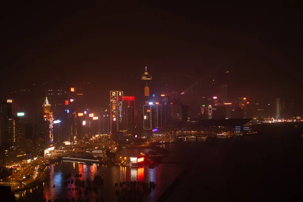 Hong Kong February 2018 View Hong Kong Harbour Cloudy Weather — 图库照片