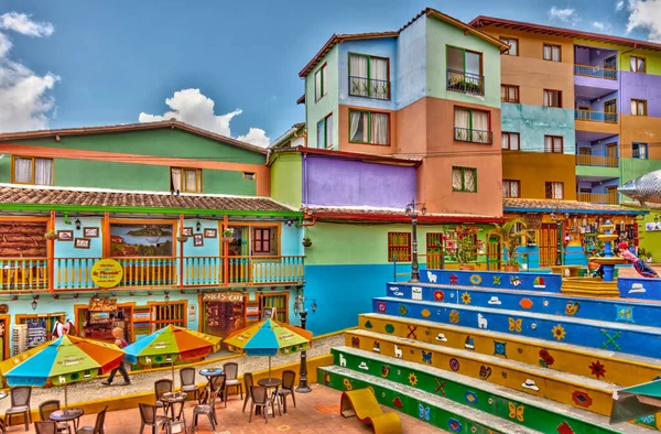 Guatape Antioquia Colombia May 2019 Colorful Village Cloudy Weather — Stock Photo, Image