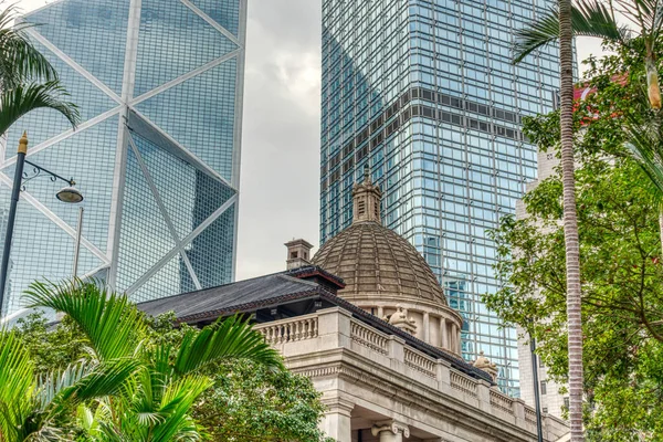 Hong Kong January 2019 Historical Center Skyline Cloudy Weather — 스톡 사진