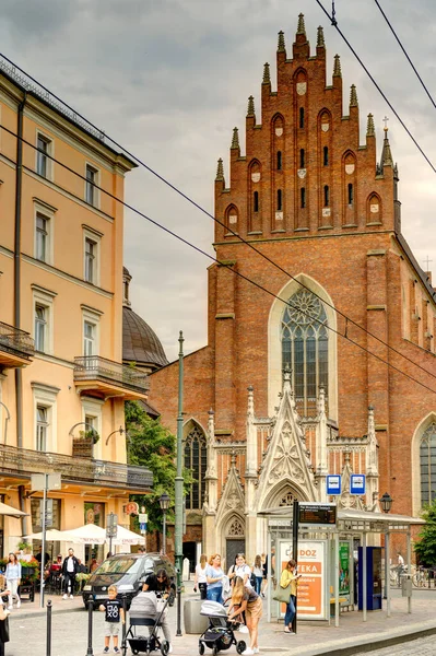 Краков Польша Август 2021 Года Старый Город Пасмурную Погоду — стоковое фото
