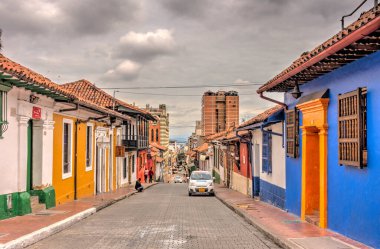 Bogota, Colombia - April 2019 : Historical center in cloudy weather