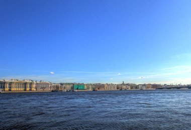 SAINT-PETERSBURG, RUSSIA - AUGUST 2018: Historical center in cloudy weather