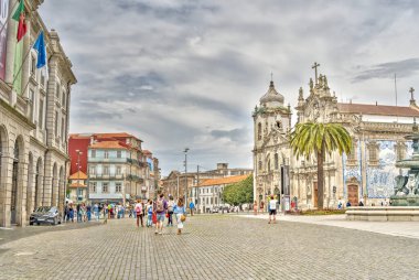 Porto, Portugal - June 2021: Historical center in summertime, HDR image