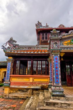 Hue, Vietnam - November 2020 : Citadel in cloudy weather, HDR Image