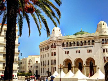 Algiers, Algeria - March 2020 : Colonial architecture in sunny weather, HDR Image
