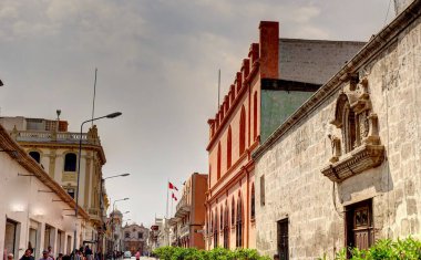 AREQUIPA, PERU - APRIL 2018 : Historical center in Arequipa