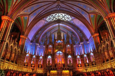 Montreal, QC, Canada - September 2017 : Interior of the Cathedral, HDR Image