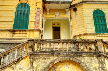 Hanoi, Vietnam - November 2020 : City center in cloudy weather