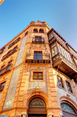 Sevilla, Spain - January 2019 : Historical center in sunny weather