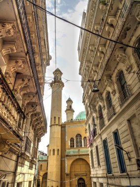 Algiers, Algeria - March 2020 : Colonial architecture in sunny weather, HDR Image