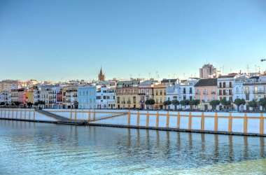 Sevilla, Spain - January 2019 : Historical center in sunny weather