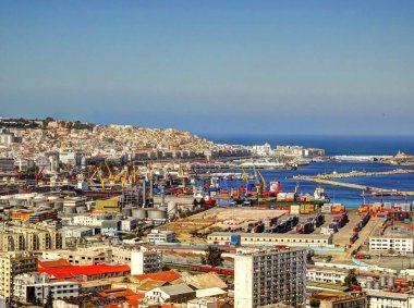 Algiers, Algeria - March 2020 : Colonial architecture in sunny weather, HDR Image