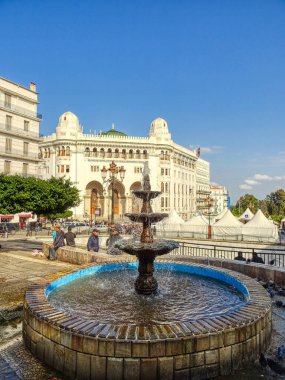 Algiers, Algeria - March 2020 : Colonial architecture in sunny weather, HDR Image