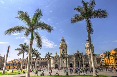 LIMA, PERU - APRIL 2018: Historical center in sunny weather