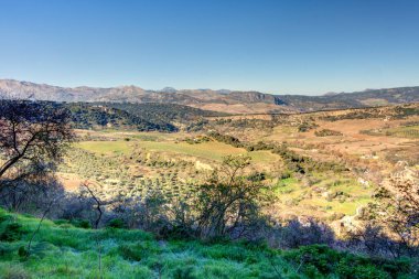 Landmarks in Ronda - the city is located on top of a mountain, Andalusia, Spain