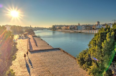 Sevilla, Spain - January 2019 : Historical center in sunny weather