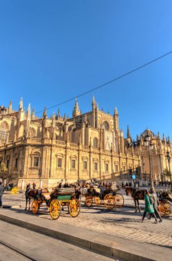 Sevilla, Spain - January 2019 : Plaza de Espana in winter