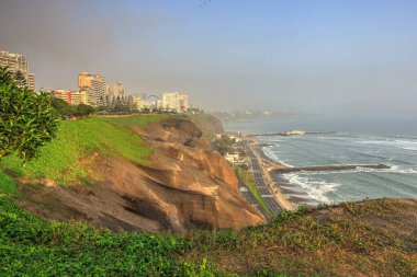 LIMA, PERU - APRIL 2018: Miraflores district in sunny weather