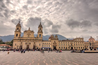 Bogota, Colombia - April 2019 : Bolivar Square in cloudy weather
