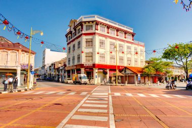 Penang, Malaysia - March 2019 : Historical center in springtime