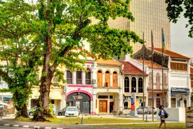 Penang, Malaysia - March 2019 : Historical center in springtime