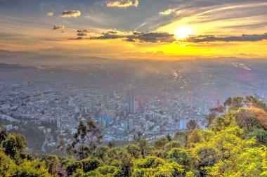 Bogota, Colombia - April 2019 : Cityscape in cloudy weather
