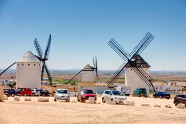 CAMPO DE CRIPTANA, SPAIN - MAY 2019: Picturesque village in La Mancha in summertime