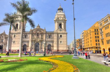 LIMA, PERU - APRIL 2018: Historical center in sunny weather