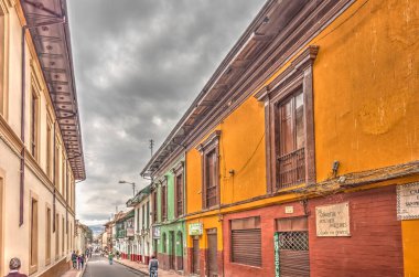 Bogota, Colombia - April 2019 : Historical center in cloudy weather
