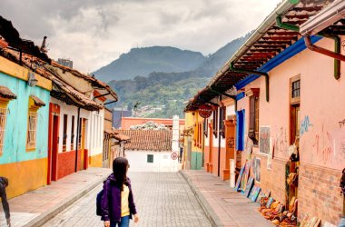 Bogota, Colombia - April 2019 : Historical center in cloudy weather
