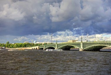 SAINT-PETERSBURG, RUSSIA - AUGUST 2018: Historical center in cloudy weather