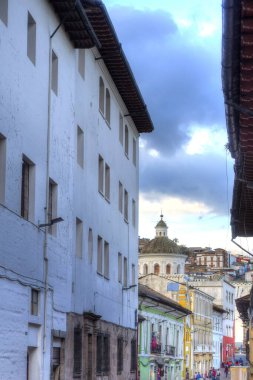 QUITO, ECUADOR - MAY 2018: Historical center of Quito at blue hours, HDR photo