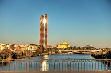 Sevilla, Spain - January 2019 : Historical center in sunny weather