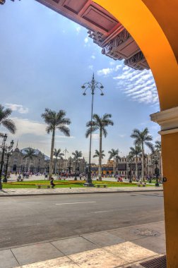 LIMA, PERU - APRIL 2018: Historical center in sunny weather