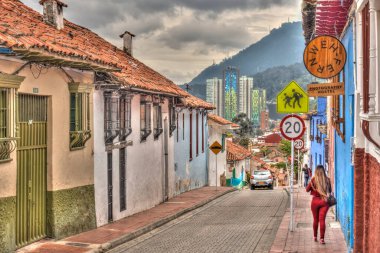 Bogota, Colombia - April 2019 : Historical center in cloudy weather